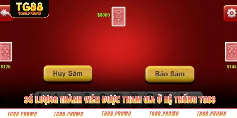 Số lượng thành viên được tham gia ở hệ thống TG88